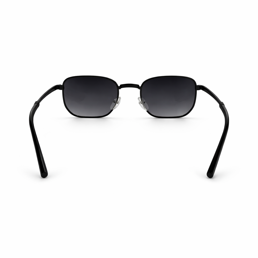 Black Square Sunglasses with Dark Gradient Lenses – Luxury Metal Frame