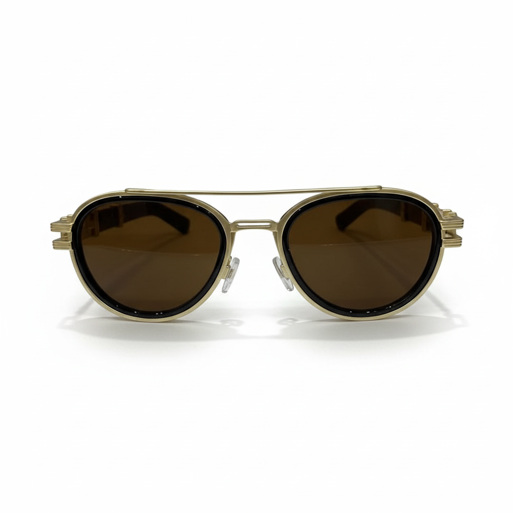 Imperial Gold Round Polarized Sunglasses – Luxury Metal Frame with UV Protection