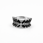Luxury X-Cut Gemstone Diamond Band Ring – 925 Sterling Silver