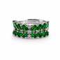 Luxury X-Cut Gemstone Diamond Band Ring – 925 Sterling Silver