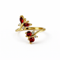 Elegant Butterfly Open Ring for Women – Gold Finish Crystal Adjustable Ring