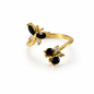 Elegant Butterfly Open Ring for Women – Gold Finish Crystal Adjustable Ring