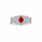 Infinity Halo Silver Ring with Oval Gemstone – Adjustable Luxury Ring
