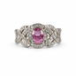 Infinity Halo Silver Ring with Oval Gemstone – Adjustable Luxury Ring