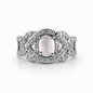 Infinity Halo Silver Ring with Oval Gemstone – Adjustable Luxury Ring