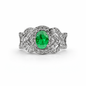Infinity Halo Silver Ring with Oval Gemstone – Adjustable Luxury Ring