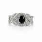 Infinity Halo Silver Ring with Oval Gemstone – Adjustable Luxury Ring