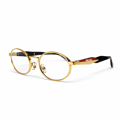 Luxury Gold Round Optical Eyeglasses Frame for Men & Women