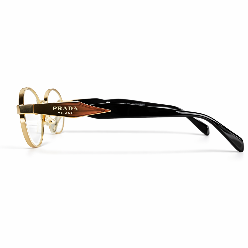 Luxury Gold Round Optical Eyeglasses Frame for Men & Women