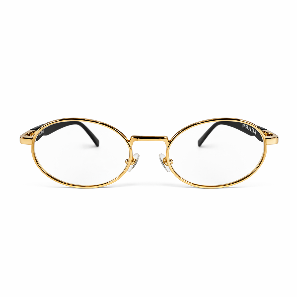 Luxury Gold Round Optical Eyeglasses Frame for Men & Women