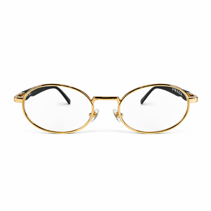 Luxury Gold Round Optical Eyeglasses Frame for Men & Women