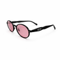 Luxury Black Round Sunglasses with Pink Lenses – Unisex Designer Style Eyewear