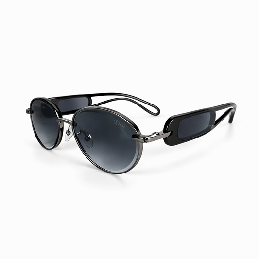 Luxury Black Oval Sunglasses for Men & Women – UV400 Designer-Style Eyewear