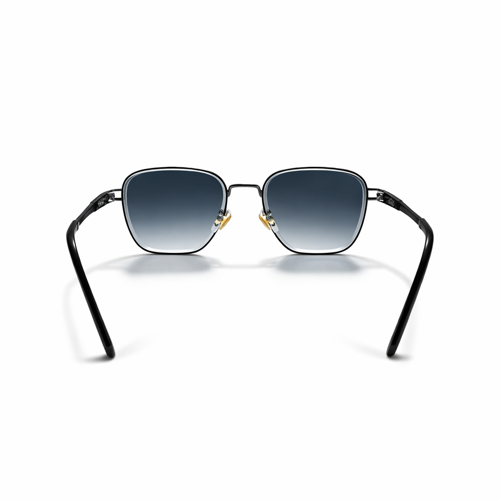 Luxury Black Square Sunglasses with Gradient Lenses – Premium Metal Frame
