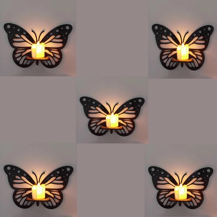 Decorative Butterfly Wall Shelf, Decoration Candlestick, Wall Décor Ideas, Wooden Wall