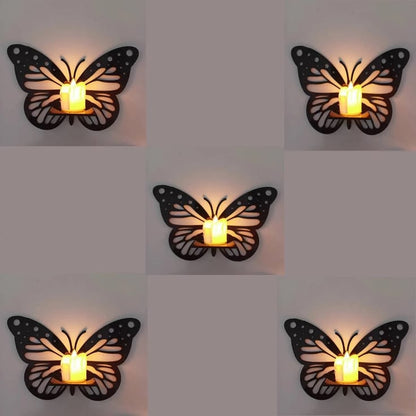 Decorative Butterfly Wall Shelf, Decoration Candlestick, Wall Décor Ideas, Wooden Wall