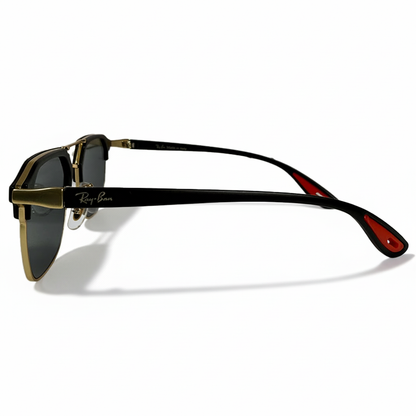 Luxury Black & Gold Geometric Frame Sunglasses for Men & Women