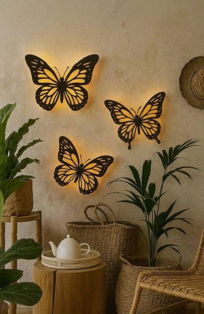 Decorative Butterfly Wall Shelf, Decoration Candlestick, Wall Décor Ideas, Wooden Wall
